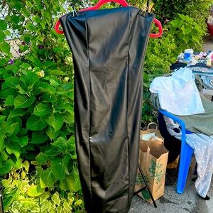 Sexy strapless vegan leather dress